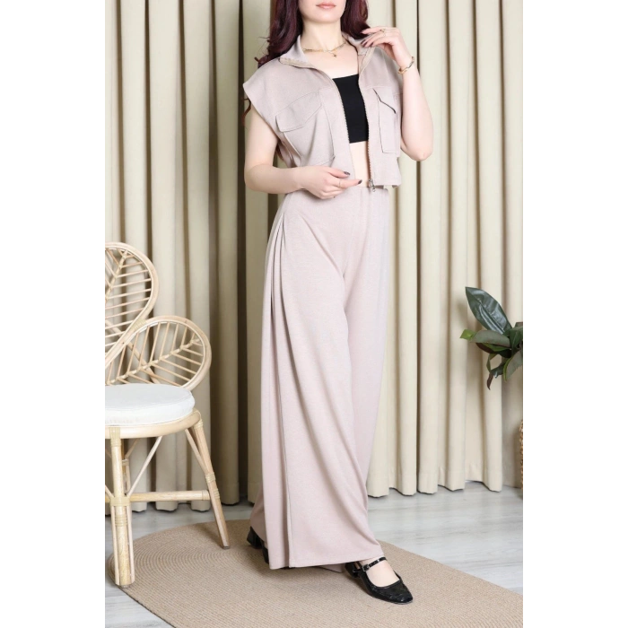 Örme Modal Yelekli Takım Taş - 55132.701.