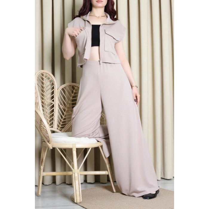 Örme Modal Yelekli Takım Taş - 55132.701.