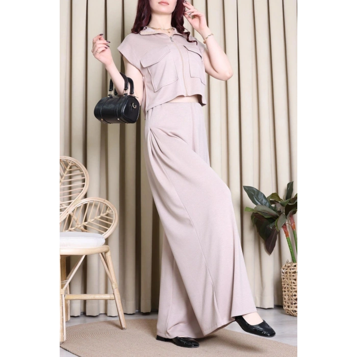 Örme Modal Yelekli Takım Taş - 55132.701.