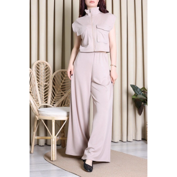 Örme Modal Yelekli Takım Taş - 55132.701.