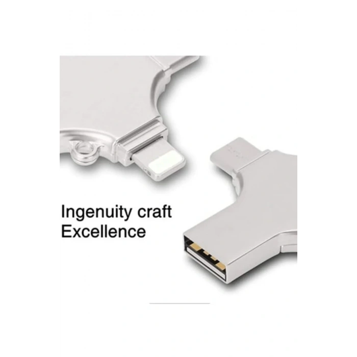 Otg 4in1 Cep Telefonu Çok Fonksiyonlu Usb Flash Bellek 128 Gb Type-c, Micro Sd Ve Kart Okuyucu