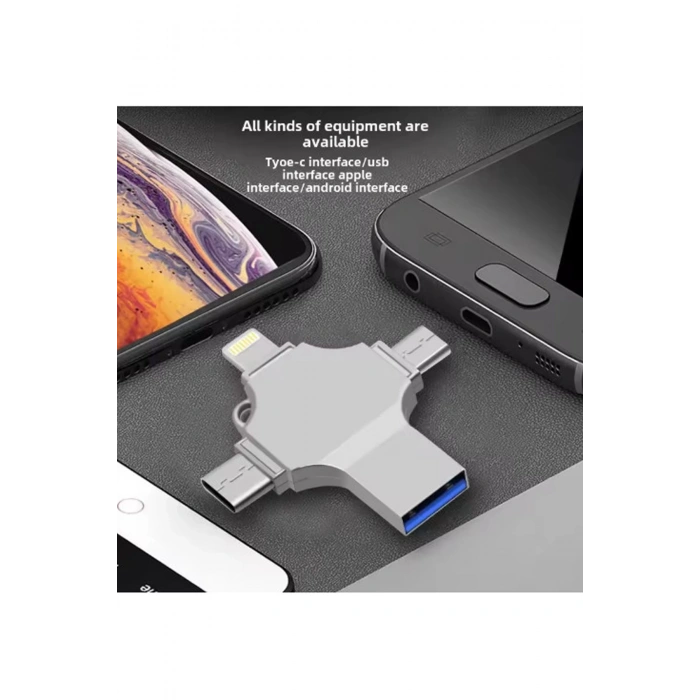 Otg 4in1 Cep Telefonu Çok Fonksiyonlu Usb Flash Bellek 128 Gb Type-c, Micro Sd Ve Kart Okuyucu