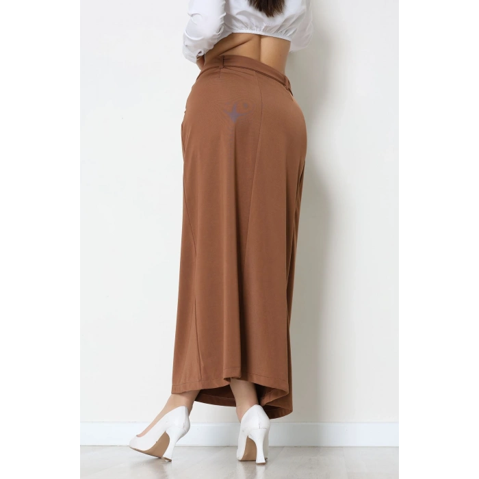 Ottoman Kuşaklı Etek Açıkkahve - 60623.2126.