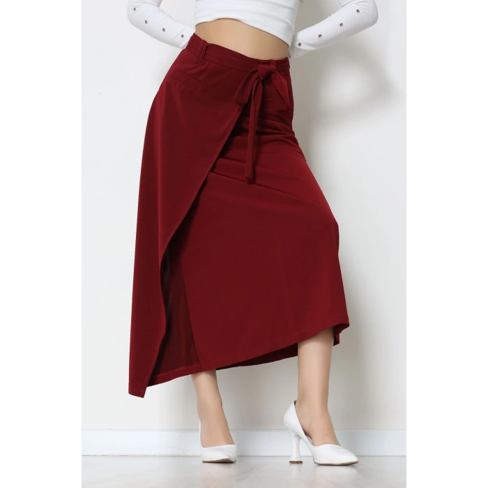 Ottoman Kuşaklı Etek Bordo - 60623.2126.