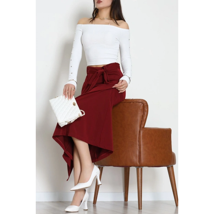 Ottoman Kuşaklı Etek Bordo - 60623.2126.