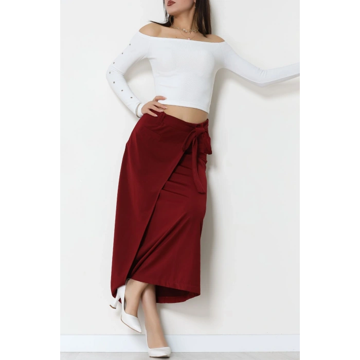Ottoman Kuşaklı Etek Bordo - 60623.2126.