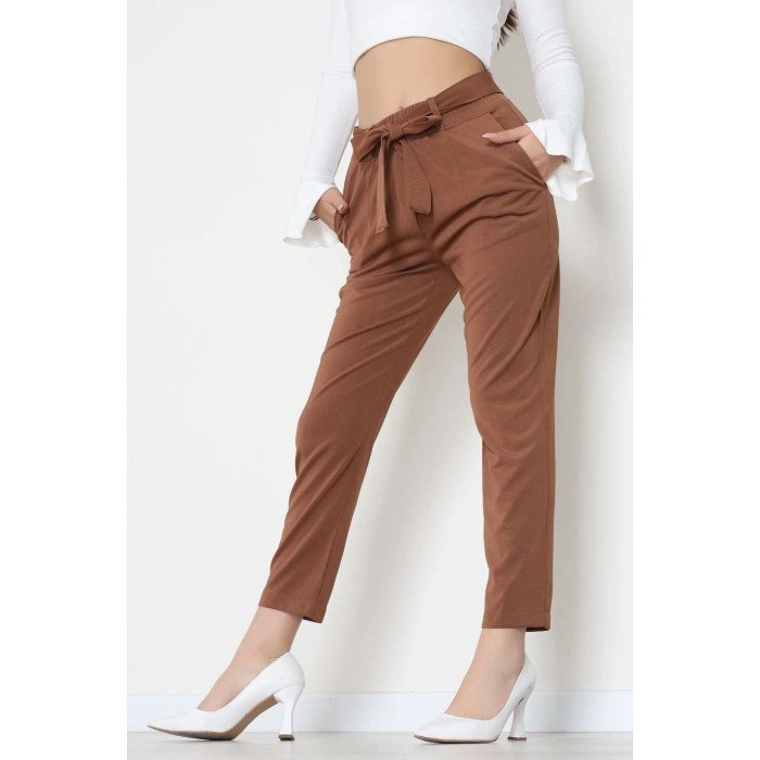 Ottoman Kuşaklı Pantolon Açıkkahve - 1824.2126.