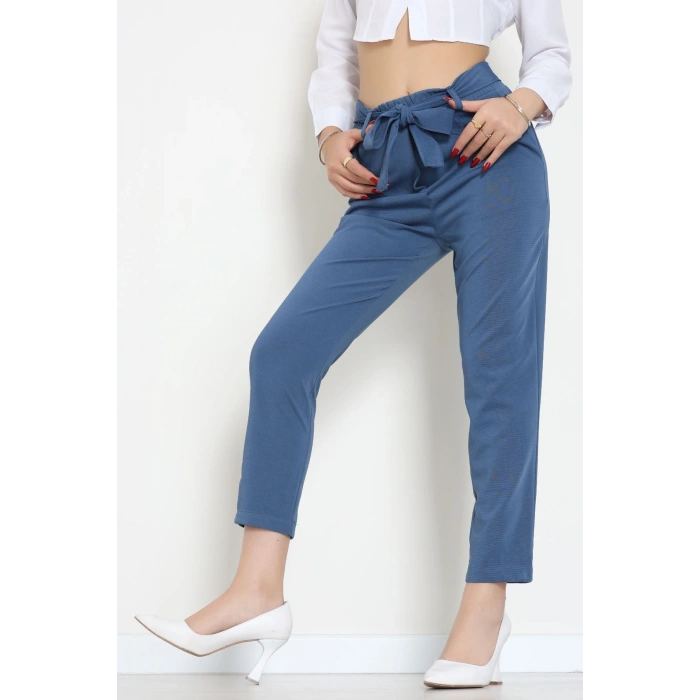 Ottoman Kuşaklı Pantolon İndigo - 1824.2126.