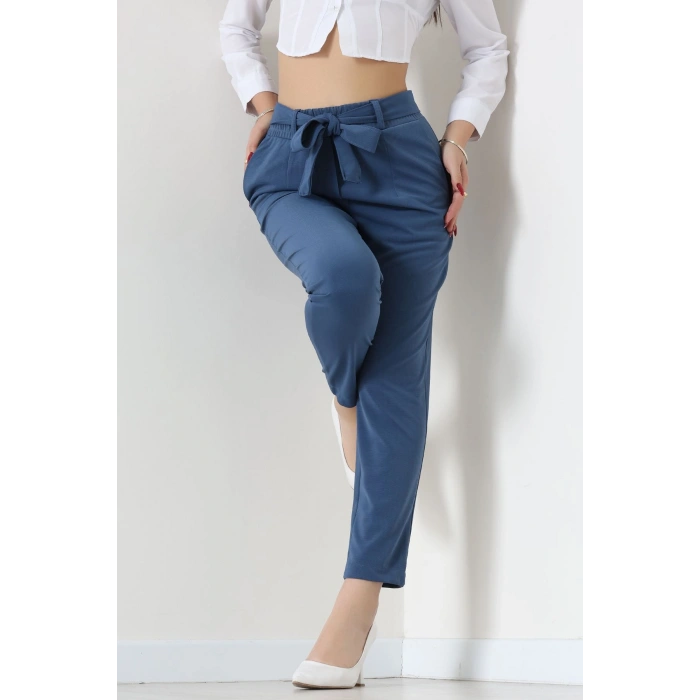 Ottoman Kuşaklı Pantolon İndigo - 1824.2126.
