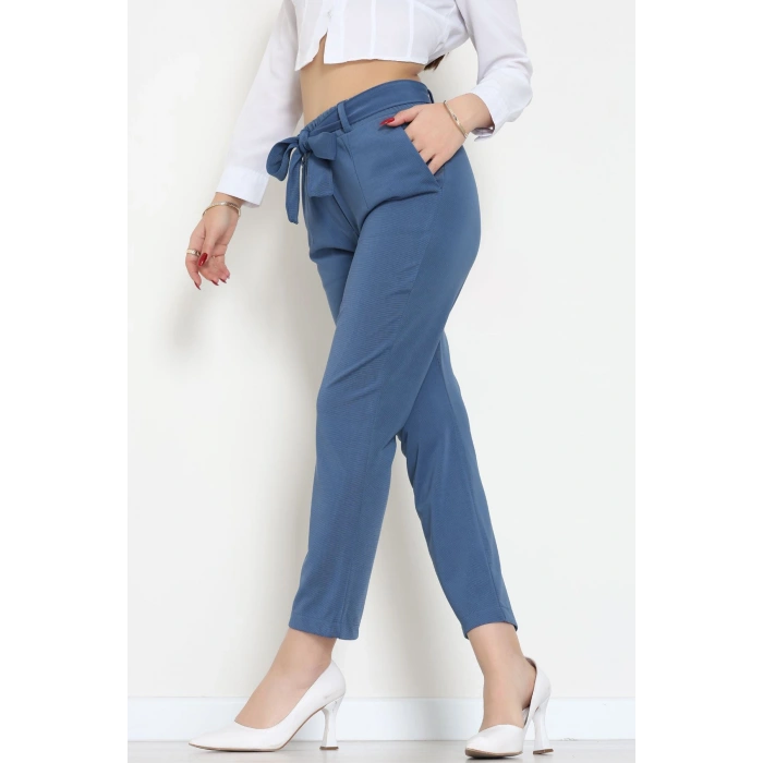 Ottoman Kuşaklı Pantolon İndigo - 1824.2126.