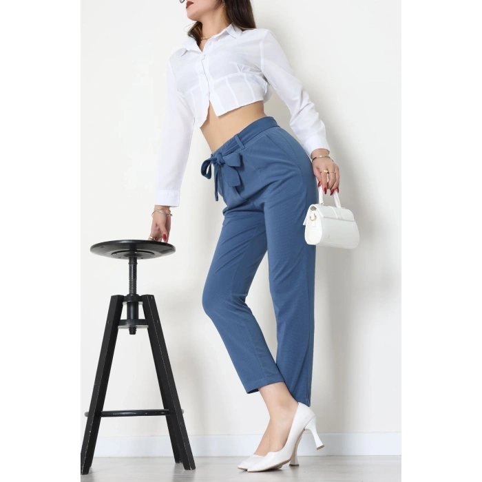 Ottoman Kuşaklı Pantolon İndigo - 1824.2126.