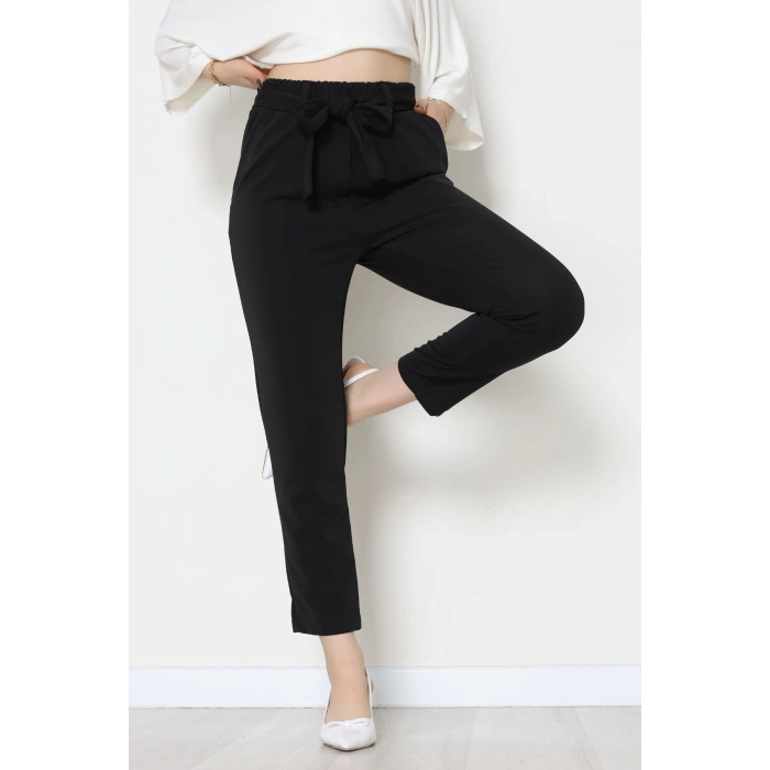 Ottoman Kuşaklı Pantolon Siyah - 1824.2126.