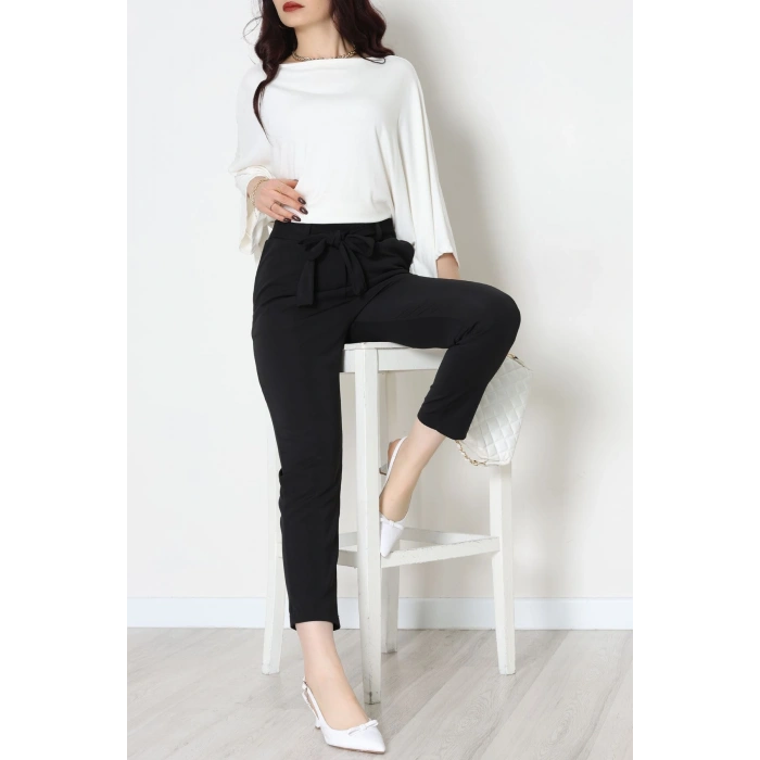 Ottoman Kuşaklı Pantolon Siyah - 1824.2126.