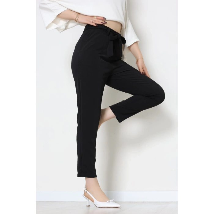 Ottoman Kuşaklı Pantolon Siyah - 1824.2126.