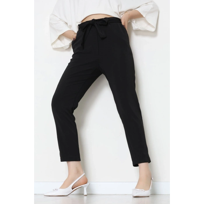 Ottoman Kuşaklı Pantolon Siyah - 1824.2126.