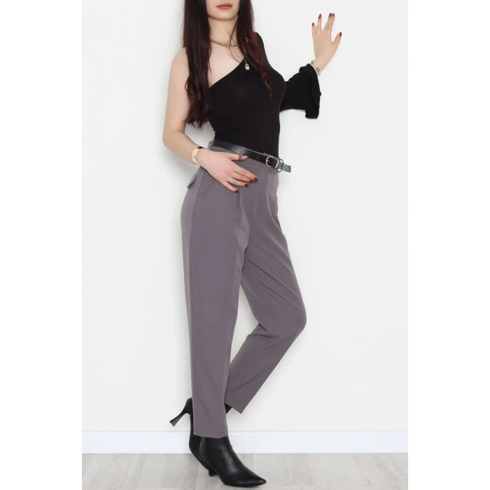 Oval Cep Havuç Pantolon Koyugri - 51219.1779.