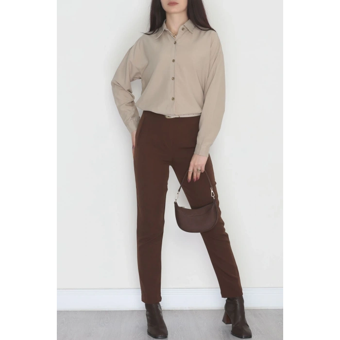Oversize Gömlek Bej2 - 0012.053.