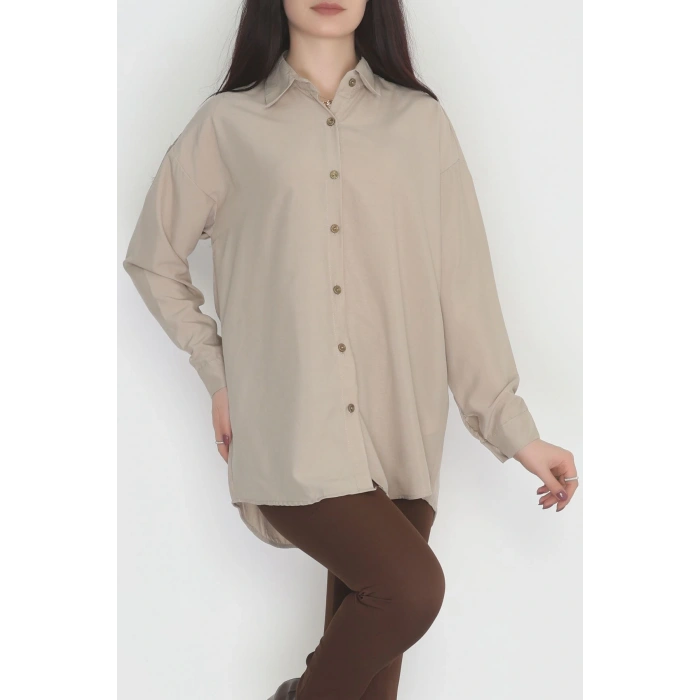 Oversize Gömlek Bej2 - 0012.053.
