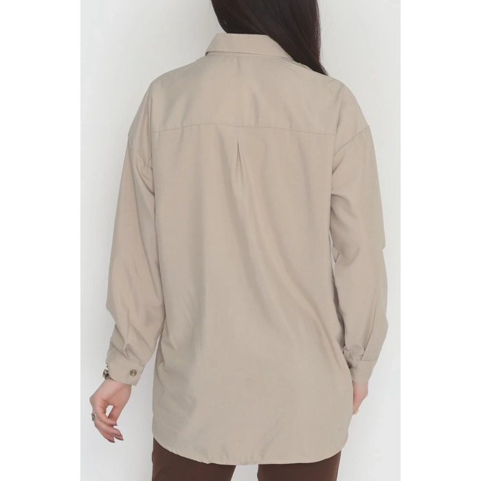 Oversize Gömlek Bej2 - 0012.053.