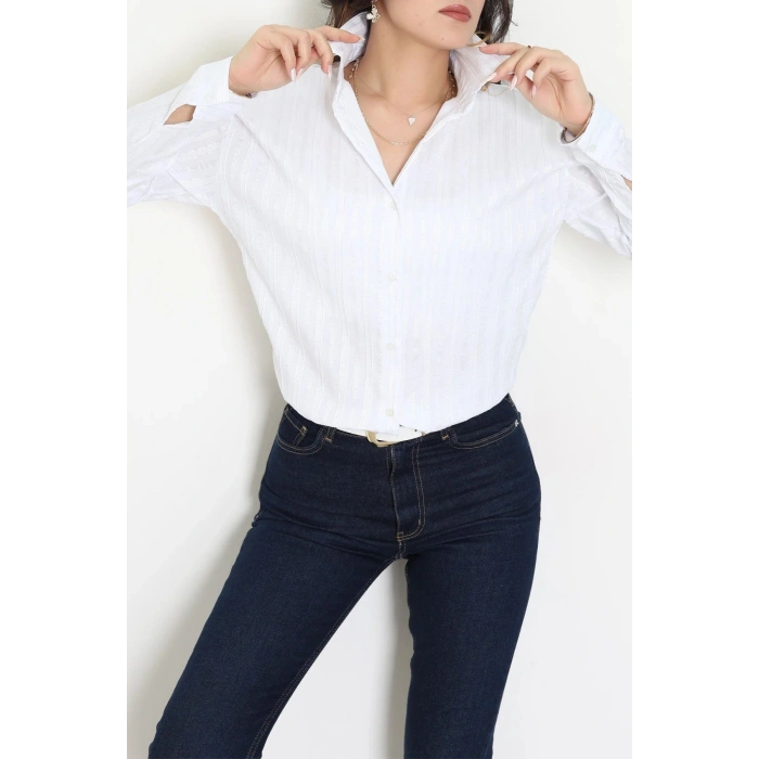 Oversize Gömlek Beyaz - 80847.147.