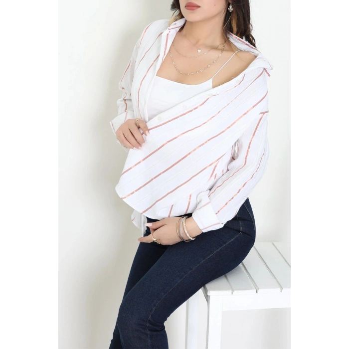 Oversize Gömlek Beyazbakır - 80847.147.