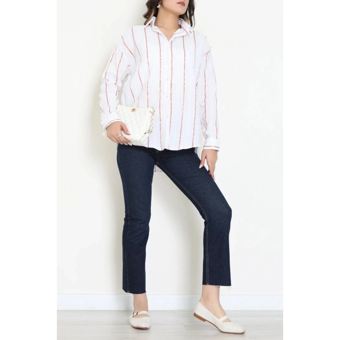 Oversize Gömlek Beyazbakır - 80847.147.