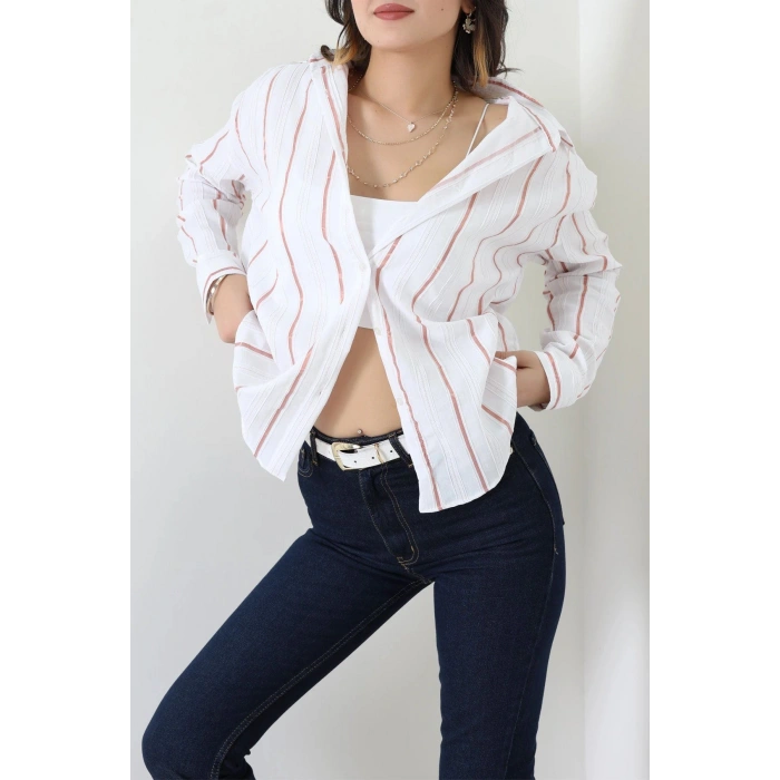 Oversize Gömlek Beyazbakır - 80847.147.