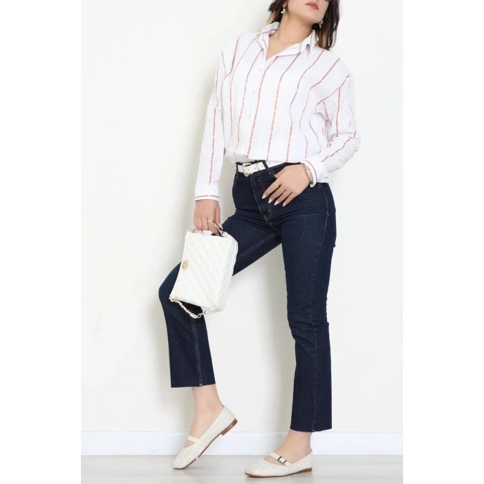 Oversize Gömlek Beyazbakır - 80847.147.