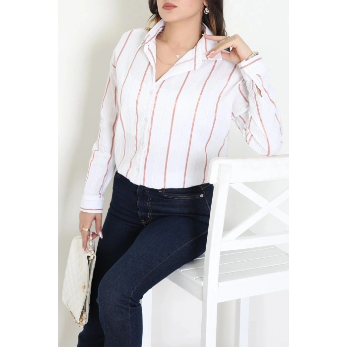 Oversize Gömlek Beyazbakır - 80847.147.