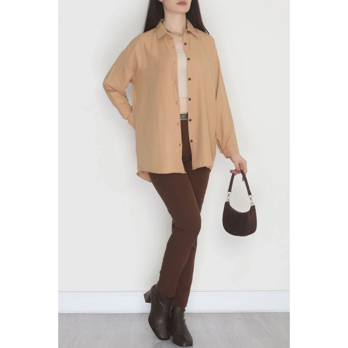 Oversize Gömlek Camel1 - 0012.053.