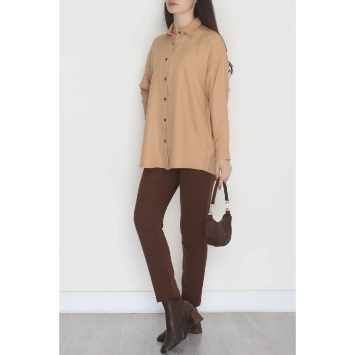 Oversize Gömlek Camel1 - 0012.053.