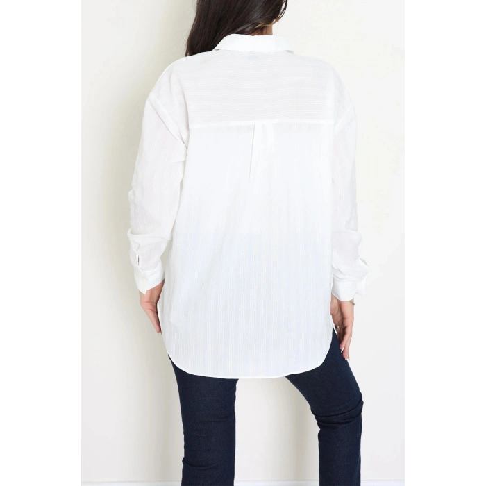 Oversize Gömlek Ekru - 80847.147.