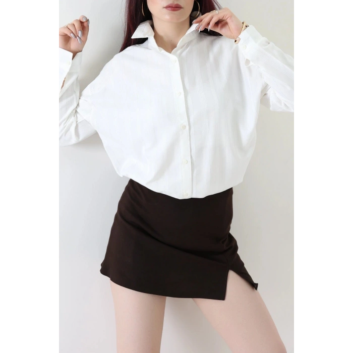 Oversize Gömlek Ekrusimli - 80846.147.