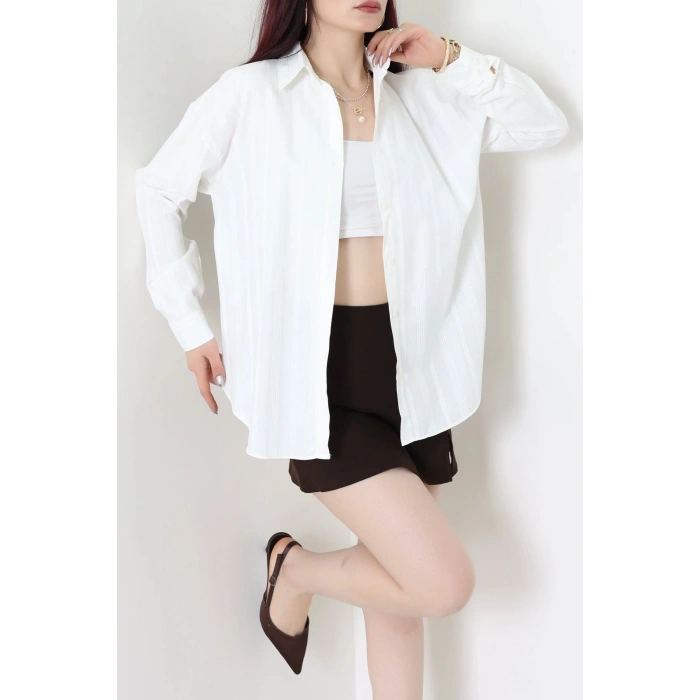 Oversize Gömlek Ekrusimli - 80846.147.