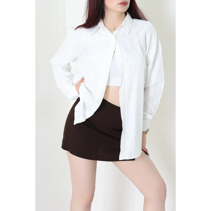 Oversize Gömlek Ekrusimli - 80846.147.