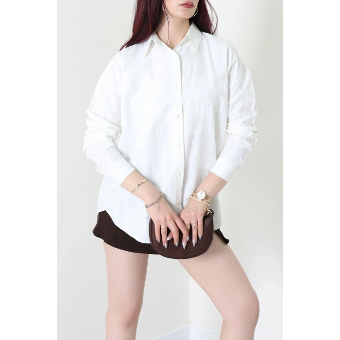 Oversize Gömlek Ekrusimli - 80846.147.
