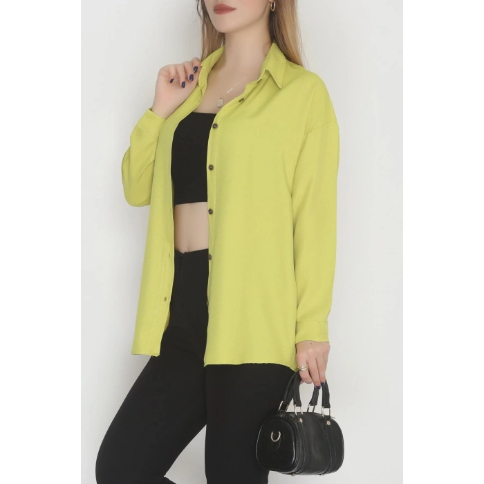 Oversize Gömlek Fıstıkyeşili - 0012.053.