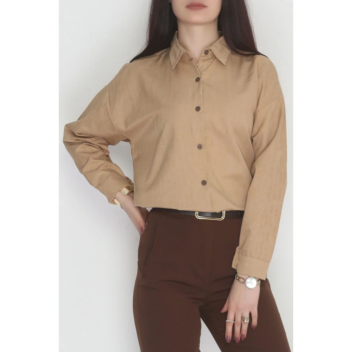 Oversize Gömlek Sütlükahve - 0012.053.