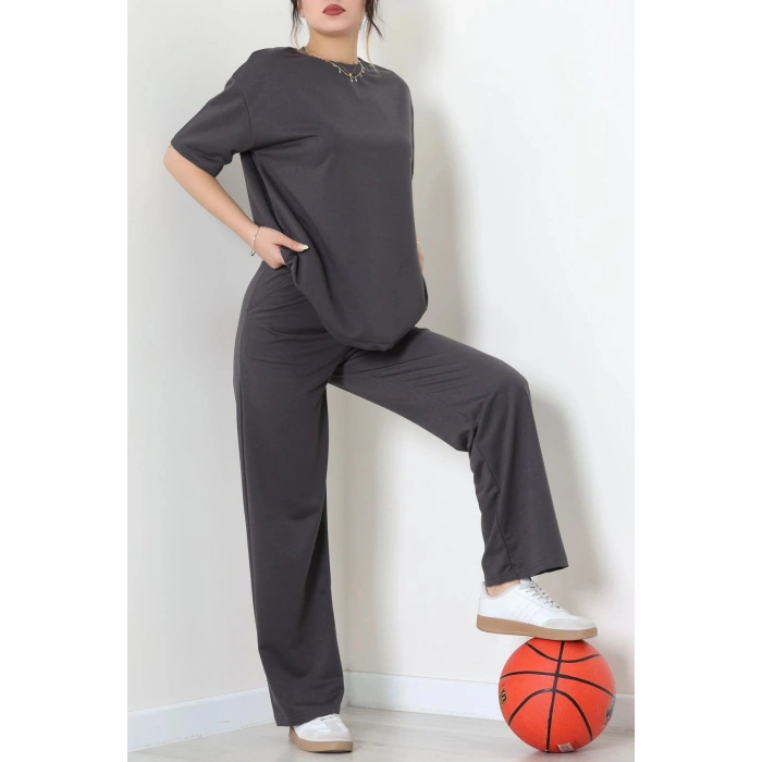 Oversize İki İplik Wortex Takım Antrasit - 80303.1878.