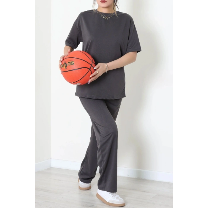 Oversize İki İplik Wortex Takım Antrasit - 80303.1878.