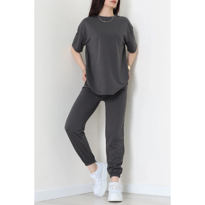 Oversize İki İplik Wortex Takım Boyalıantrasit - 80318.1878.