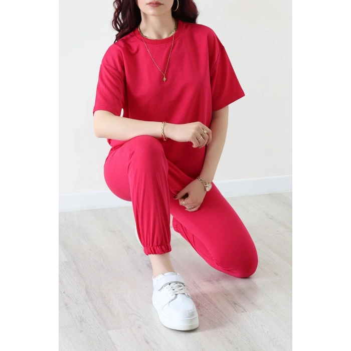 Oversize İki İplik Wortex Takım Fuşya - 80318.1878.