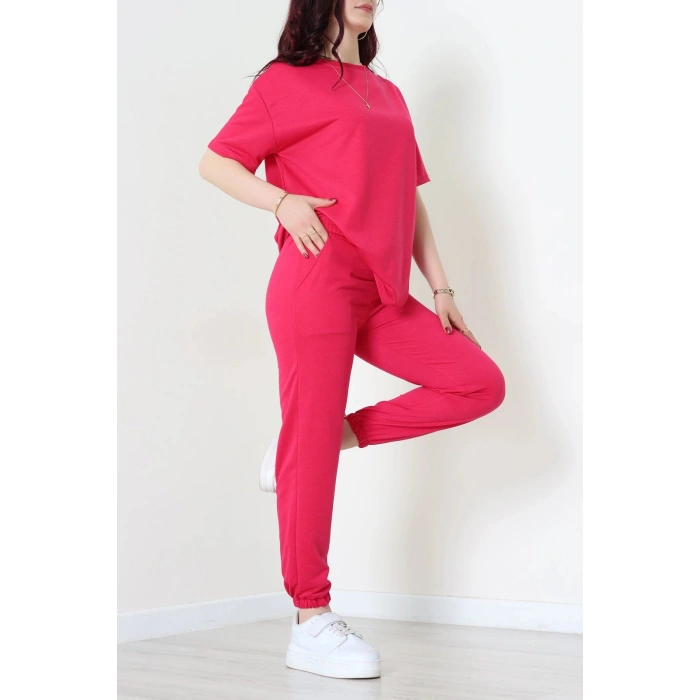 Oversize İki İplik Wortex Takım Fuşya - 80318.1878.