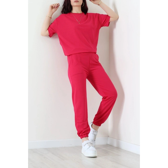 Oversize İki İplik Wortex Takım Fuşya - 80318.1878.