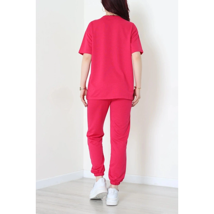 Oversize İki İplik Wortex Takım Fuşya - 80318.1878.
