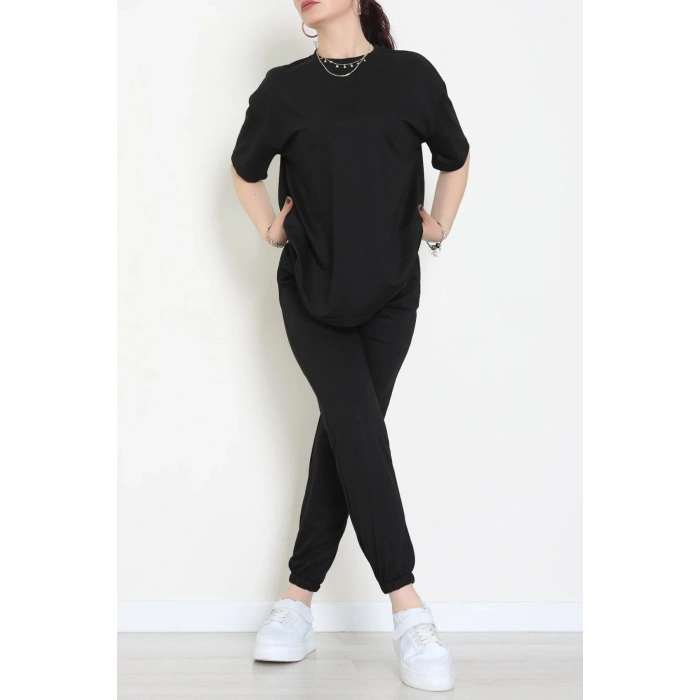 Oversize İki İplik Wortex Takım Siyah - 80318.1878.
