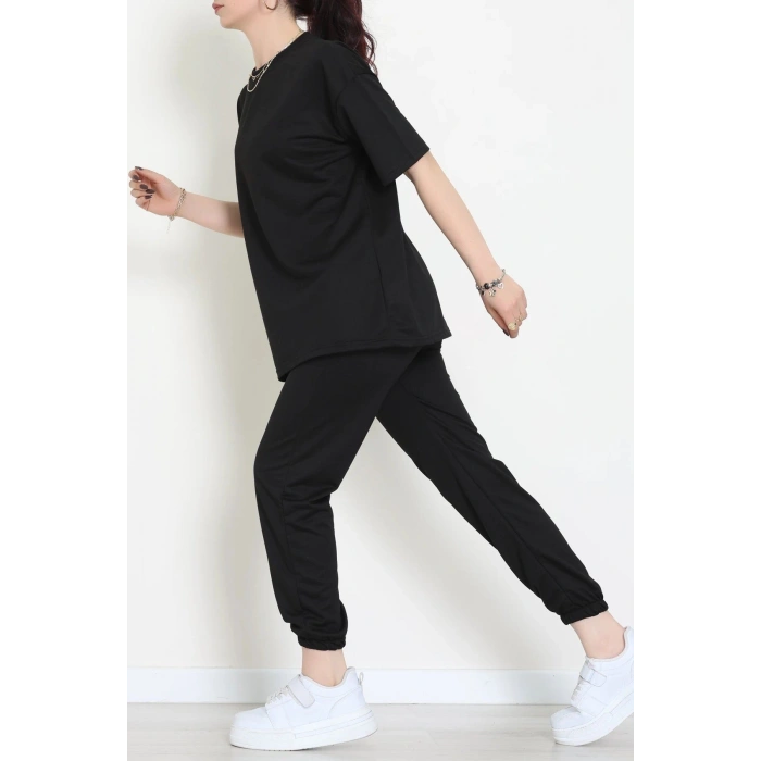 Oversize İki İplik Wortex Takım Siyah - 80318.1878.