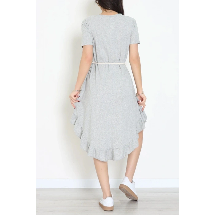 Oversize Süprem Kumaş Elbise Gri - 71016.1748.