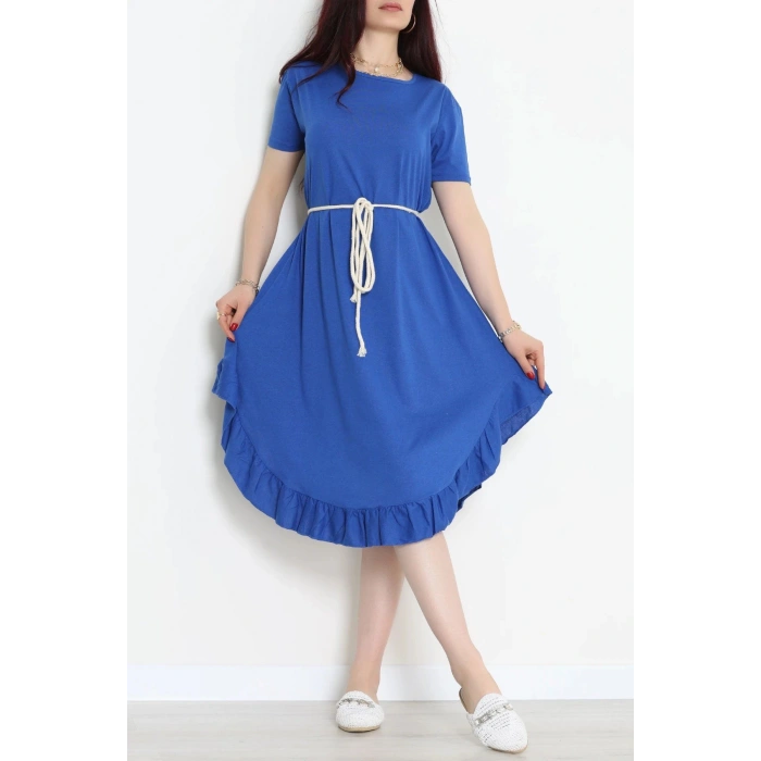 Oversize Süprem Kumaş Elbise Saks - 71016.1748.