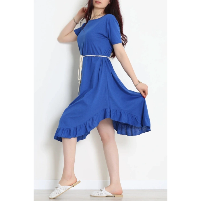 Oversize Süprem Kumaş Elbise Saks - 71016.1748.
